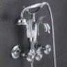 Bec de robinet de douche et de baignoire mural en laiton de type téléphone