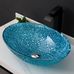 Lavabo à poser ovale en...