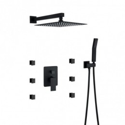 Système de douche noir avec...
