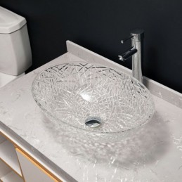 Lavabo ovale en verre...