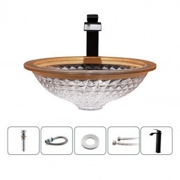 Lavabo circulaire en verre...