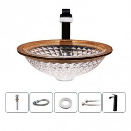 Lavabo circulaire en verre...
