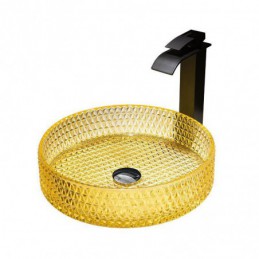 Lavabo circulaire en verre...
