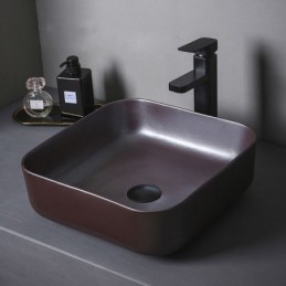 Lavabo en céramique brun...