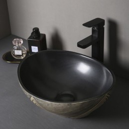 Lavabo en céramique noire...