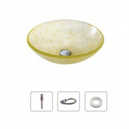 Lavabo rond en verre trempé...