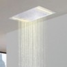 Pommeau de douche LED à effet pluie monté au plafond de luxe 110 V ~ 220 V avec interrupteur d'arrêt d'eau alternatif, économie d'énergie, robinet de douche LED chromé