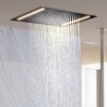 Robinet de salle de bain noir mat Douche à effet pluie Pommeau de douche LED complet Montage au plafond Conception Ti PVD Système de pommeau de douche à effet pluie Robinet de douche