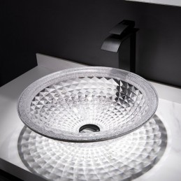 Lavabo en verre moulé sous...